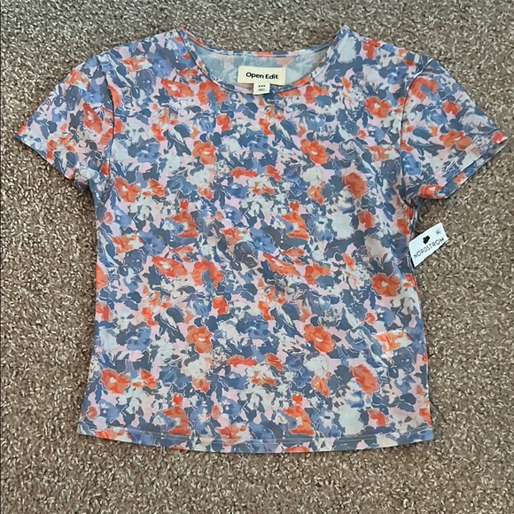 Open Edit Tops - Open Edit Floral T-Shirt